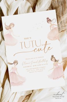 The perfect digital invitation template for your 'tutu cute' boho ballerina themed 2nd birthday party! Effortlessly customize and share the joy online with this chic design. A perfect base for your decor to set the tone for a beautiful event! Perfect for hassle-free party planning. Make the day memorable and share the excitement with friends and family. Instant Download with the option of sending via text or printing. Visit 'Our Dearest Moments' to shop the product and buy now! Tutu Cute Birthday, Ballerina Invitations, Tutu Birthday Party, Girl Ballerina, Ballet Birthday, Tutu Birthday, Ballerina Birthday Parties, Baby Birthday Themes, Second Birthday Ideas