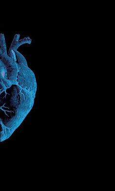 a blue heart on a black background