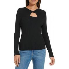 Full Condition: New With Tags Size: Xs Color: Black Full Title: Calvin Klein Women's Ribbed Keyhole Sweater M2jsv723 Calvin Klein Delivers Sophistication With This Twist Front Sweater Featuring A Keyhole Neckline And A Slimming Ribbed Texture. 67% Viscose / 33% Nylon Sku: 6517d493bb57f-1655c641be9c96 Keyhole Sweater, Black Pullover Sweater, Sweater Collection, Calvin Klein Women, Sweaters Online, Calvin Klein Woman, Fashion Today, Calvin Klein Black, Knitted Pullover Sweaters