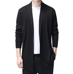 Get this stylish men's streetwear rib cuff lapel collar knitted cardigan sweater crafted with a thin wool and cotton blend. perfect for street and urban fashion, this cardigan is sure to add a modern touch to any outfit. Knitted Cardigan Sweater, Men's Streetwear, Sweater Dress Casual, Mens Cardigan Sweater, Men's Sweaters, Cool Outfits For Men, Mens Cardigan, T Shirt And Jeans, Collar Designs