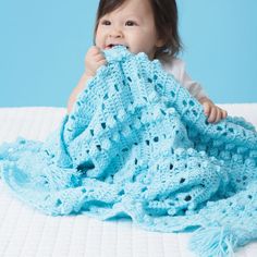 Boy Crochet Blanket, Baby Boy Crochet, Baby Boy Crochet Blanket, One Skein Crochet, Boy Crochet, Ripple Stitch, Blue Baby Blanket, Crochet Afghan Patterns Free, Crocheted Blanket