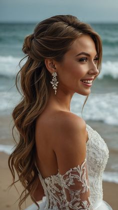 Discover gorgeous bridesmaid hairstyles for long hair in this detailed guide From elegant half updos and stunning brunette styles to simple half up half down hairstyles Explore side loose curls updo curls half up half down looks for weddings Easy boho and chic half up half down braid ideas abound Bridal Hair Extensions Half Up, Bridal Hair Down Out Of Face, Hair For Open Back Wedding Dress, Boho Chic Hairstyles Long, Bridesmaid Wedding Hair Half Up, Classy Bride Hairstyles, Half Up Hair Bridal, Bridal Hair Half Up Half Down Braid, Half Updos For Medium Length Hair Wedding Bridesmaid