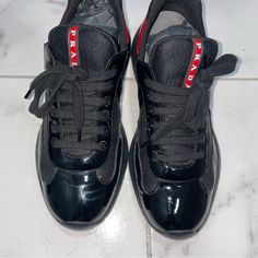 Prada America's Cup Sneaker’s Uk Size 9 American Cup Prada, Prada Double Wheel Sneakers, Prada High Top Sneakers, Prada American Cup Sneakers, Prada Downtown Sneakers, America's Cup, Shoes Prada, Americas Cup, Prada Shoes