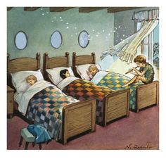 an image of children in bed reading to each other