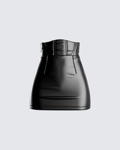 Not your average skirt 🔥 The perfect high waisted, black vegan leather skirt to keep you snatched, and serving. Pair with any top, and turn it into a whole new look 🙌 Snatched Waist Aesthetic, Skirt Png, High Waisted Leather Skirt, Black Leather Skirt, Vegan Leather Skirt, Catty Noir, Corset Skirt, Mode Zara, Leather Skirts