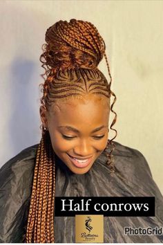 20 Trendy Half-Up Half-Down Hairstyles for Black Hair (2023 Stylish Options) Cornrow Updo Hairstyles, Half Cornrows, Cornrows Braids For Black Women, Hair Plugs, Short Box Braids Hairstyles, African Hair Braiding Styles, Braided Cornrow Hairstyles, Box Braids Hairstyles For Black Women, Quick Braided Hairstyles