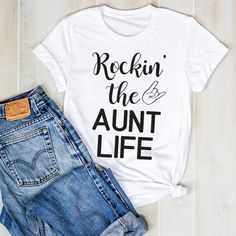 Rockin' The Aunt Life Soft Graphic Tee Shirt Super-Soft 100% Cotton Bella Canvas Tee Handmade With Care Fast Shipping No Offers Unless Bundled Cross Listed Tshirt Graphictees Funnytshirt Sarcastictshirt Redbubble Funny Sarcastic Cute Birthday Short-Sleeve Soft Graphic Birthday Gift Present Mom Daughter Graphic Beach Summer Vacation Holiday Pretty Workout Date Girlfriend Sister Cotton Friends Date Girlfriend, Present Mom, Aunt Life, Soft Graphic, Pocket Tee Shirts, Cropped Crewneck, Nature Shirts, Luxe Life, Cute Birthday