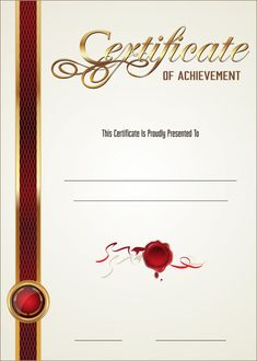 an award certificate with a red rose and gold trimmings on the border, in front of a white background