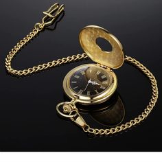 Beautiful New Roman Numeral Pocket Watch Analog Pocket Watch With Round Dial For Formal Occasions, Gold Watch Accessories With Subdials, Gold Watch Accessories With Analog Display For Gift, Elegant Cheap Metal Pocket Watch, Gold Stainless Steel Formal Pocket Watch, Formal Metal Pocket Watch, Elegant Gold Metal Pocket Watch, Classic Gold Hallmarked Pocket Watch, Black Diamond Watch