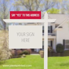 a real estate for sale sign in front of a house with the words party perfection on it