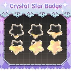 the crystal star badge is displayed in front of a purple background