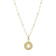 Roberto Coin 18K Venetian Princess Small Medallion with Flower Cutout Diamond Accent Roberto Coin Jewelry, Flower Cutout, Gold Medallion, Princess Collection, Roberto Coin, Cutout Design, Primary Colors, Jewelry Accessories, Yellow Gold