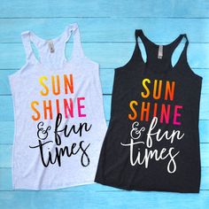 Sunshine and Fun Times, Summer Tank Top, Vitamin Sea Shirt, Beach Shirt, Summer Vacation Shirt, Crui Cheap Fun Tops For Beach Party, Cheap Pre-shrunk Summer Shirt, Cheap Summer Tops For Beach Party, Cheap Summer Tops With Logo Lettering, Summer Bachelorette, Summer Bachelorette Party, Vacation Shirts Beach, Girls Beach Trip, Htv Shirts