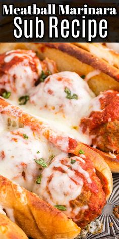 meatball marinara sub recipe with cheese on top