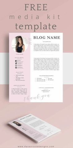 a pink and white resume template with a photo