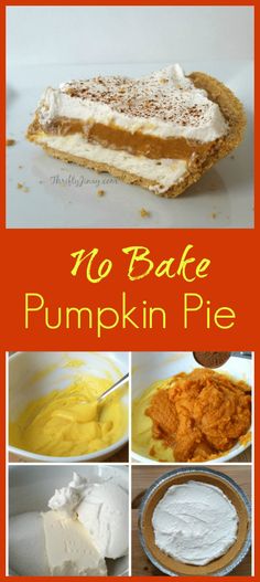 there are pictures of pumpkin pies and other desserts on this page with the words 10 bake pumpkin pie