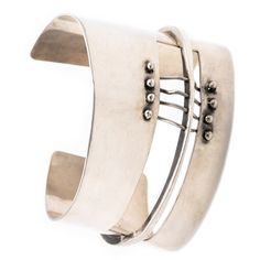 A Cuff Bracelet Designed By Ed Wiener (1918-1991). This Rare Sculptural Modernist Piece Is One Of Wiener's First Creations As A Jeweler-Artist In New York City, Circa 1950's. This Bracelet Is Composed By Six Elements With Sinuous Curved And Free Forms Shapes Which In Turn Recreates A Sculpture With Constructivism Patterns. It Was Individually Constructed And Crafted In Solid .925/.999 Of Polished And Patinated Sterling Silver. Ed Wiener (1918-1991), Began His Career In The Artist's Circles Of The Post-Bauhaus. Was Very Active At Provincetown And The Greenwich Village In New York. Work Immediately In The Early Days Of The Abstract Expressionist Movement Of The Post-War Period, Martha Graham, Louise Nevelson, Modernist Jewelry, Art Jewelry Contemporary, Greenwich Village, Fine Jewelry Bracelets, Jewelry Inspo, Precious Gemstones, Bracelet Designs