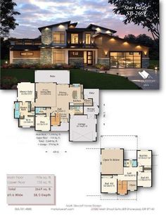 the floor plan for this modern home is very large and has lots of space to put in