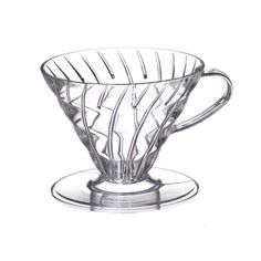 a glass coffee cup sitting on top of a saucer