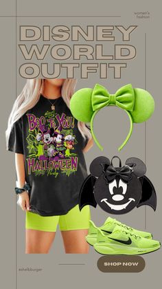 Boo to you lime green Halloween outfit for Disney World  Follow my shop @shelbburger on the @shop.LTK app to shop this post and get my exclusive app-only content!  #liketkit #LTKFamily #LTKTravel #LTKSeasonal @shop.ltk https://liketk.it/4OVJV Outfit For Disney World, Bounding Outfits, Disney Fits, Green Halloween, Disney Princess Tiana, Disney World Outfits, Disney Outfit, Disney Bounding, Halloween Outfit