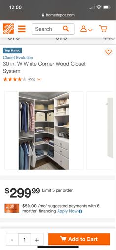 an image of a closet with clothes on it and the price is $ 29 99