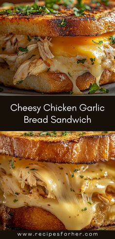 Looking for an easy family meal? This Cheesy Chicken Garlic Bread Sandwich is quick, cheesy, and packed with flavor! With the perfect balance of cheesy garlic bread and juicy chicken, it's just as satisfying as a grilled cheese recipe, but with a twist. Perfect for a busy weeknight dinner! Make this delicious sandwich in under 30 minutes!  #SimpleFamilyMeals #CheesyGarlicBread #GrilledCheeseRecipes #CheesyChicken #BestGrilledCheese