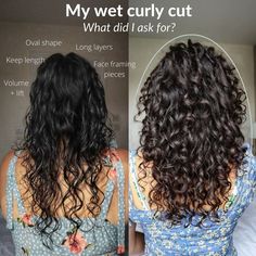 Thick Curly Wavy Haircut, Curly Haircut What To Ask For, Mid Length Curly Brown Hair, Layered Curly Haircuts Natural Curls, Long Curly Hair Cuts, Fine Curly Hair Cuts, Long Layered Curly Hair Face Framing, Long Layered Curly Hair, Layered Curly Haircuts