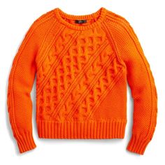 Chunky Crewneck Sweater With Diagonal Knit Across The Front And A Slightly Shrunken Fit. Love This Sweater It Is Perfect For Cooler Weather And The Color Really Pops! Fit Is More Of A Cropped Style, I Wear A 2-4 And It Fits Me Perfectly. Size S Color Spicy Orange Item Ak157 63% Cotton 37% Polyamide Measurements In Photos Comment With Questions! J Crew Outfits, Orange Sweater, Merino Sweater, Younger Sister, Orange Sweaters, Roll Neck Sweater, Crew Clothing, Jcrew Women, Knit Crewneck