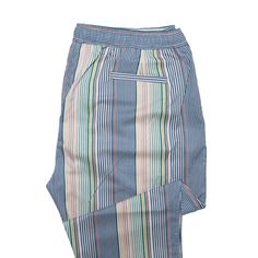 A must-have style in every man’s wardrobe, you will never look boring again with these striped jogger pants in multicolor. Elegantly made with high quality craftsmanship in a straight fit, flat-front style from premium quality cotton, these trousers feature a drawstring closure with an elastic waistband and four pockets. This pair of men's pants is perfect for work and everyday wear, summer events, parties and beach vacations. Buy it for yourself, or gift it to a loved one for an anniversary, holiday, birthday or just because. ABOUT: • Brand: Chiragh • Color: Multicolor • Features: Four pockets, elastic waistband, drawstring closure • Fit: Straight • Pattern: Striped • Closure: Drawstring • Material: Cotton, elastane • Construction: 100% HANDMADE MEASUREMENTS: Please allow a 2-3 cm differe Casual Striped Ankle-length Pants, Relaxed Fit Striped Casual Bottoms, Casual Striped Relaxed Fit Bottoms, Casual Vertical Stripes Bottoms For Loungewear, Casual Striped Bottoms For Loungewear, Casual Ankle-length Pants With Vertical Stripes, Casual Ankle-length Bottoms With Vertical Stripes, Casual Striped Pants For The Beach, Casual Ankle-length Striped Pants