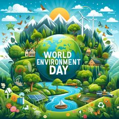 the world environment day poster is shown