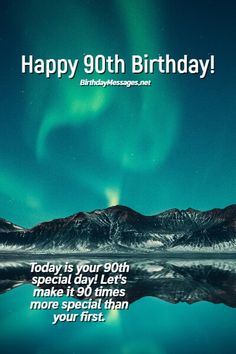 a birthday card with an image of the northern lights