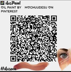 a qr code with an image of a woman's eye and the words oil paint by mochudesu on pinterest