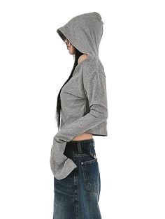 PRODUCT DETAILSHoodie by DYSTOPIɅN ™️ Off-shoulder design Elegant draped hood Extra-long sleeves Cropped waist Soft and stretchy gray wash cotton High-quality fabric SIZE & FITAvailable in sizes S, M, L, offers a relaxed, cropped fit that hugs the torso while offering freedom of movement in the arms with its oversized sleeves.LOOK AFTER MEMachine wash cold, tumble dry low.ABOUT MECrafted from a soft cotton-blend fabric that’s breathable and comfortable, perfect for year-round wear.Fabric: 85% Co Oversized Sleeves, Elegant Drapes, Extra Long Sleeves, Grey Wash, Shoulder Design, Cropped Hoodie, Short Tops, Extra Long, Short Sleeves Tops