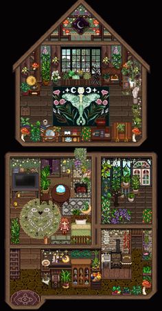 an image of a house with lots of plants on the outside and in the inside