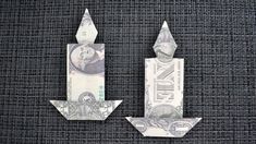 an arrow made out of one dollar bill