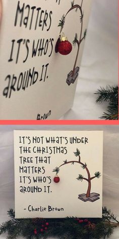 two christmas cards with the words it's not what's under the christmas tree