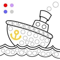 a drawing of a ship with an anchor on it