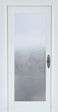 a white door with frosted glass on it