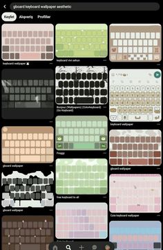 an image of the keyboard color chart for iphones and ipads, with different colors