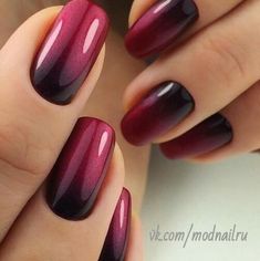 Ombre Nail Art Designs, Unghie Sfumate, Short Ombre, Fall Nail Art Designs, Purple Nail, Ombre Nail Designs, Nail Art Ombre, Nails 2021, Nails Red