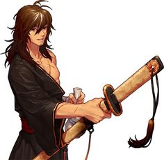 an anime character holding a baseball bat