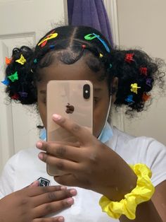 Afro Hairstyles With Accessories, Butterfly Clips Hairstyles Ponytail, Cute Hair Accessories For Black Women, Natural Hair With Butterfly Clips, Rubber Band Hairstyles Natural Hair 2 Puffs, 90s Fashion Butterfly Clips, Afro Puffs With Butterfly Clips, Cute Hair Clips Hairstyles Short Hair, Butterfly Hair Clips Black Women