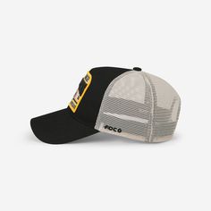 Whether you're behind the wheel of a big rig or in the stands at the game, this Pittsburgh Steelers Truckstop Patch Trucker Cap is just the thing for your outfit. Featuring an embroidered team logo display and unstructured design with a flat visor and high crown, you’ll be all set to play the role of trucker and fan. Plus, the mesh panels and adjustable snapback snap closure makes this hat perfect for any adventure. Features Embroidered team logo display with raised graphics on front of crown Un Sports Trucker Hat With Flat Bill, Black Trucker Baseball Cap With Curved Visor, Curved Visor Trucker Hat For Baseball Season, Flat Bill Trucker Hat For Sports, Collegiate Trucker Hat With Embroidered Logo And Flat Brim, Collegiate Snapback Trucker Hat With Embroidered Logo, Black Trucker Hat With Curved Bill For Game Day, Collegiate Flat Bill Trucker Hat For Streetwear, Trucker Style Snapback Baseball Cap