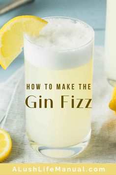 how to make the gin fizz cocktail with lemons and ice in front of it