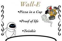 an advertisement for wall - e pizza in a cup with the words proof of life