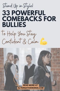 an advertisement with the words 3 powerful bullies to help you stay confident and calm