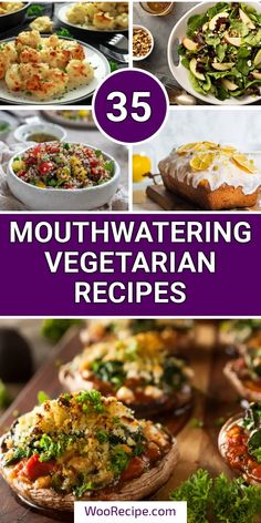 Dive into a collection of 35 mouthwatering vegetarian recipes that are not only easy to make but also bursting with flavor! From savory stuffed mushrooms to fresh salads and delightful desserts, you'll find inspiration for every meal. Perfect for veggie lovers and anyone looking to add more plants to their plate! Upscale Vegetarian Entree, Healthy Dinner Vegetarian, Homemade Lemon Bars, Pumpkin Cream Cheese Bread, Lime Rice Recipes, Plant Diet, Pumpkin Lasagna, Healthy Vegetarian Dinner, Vegetarian Main Dishes