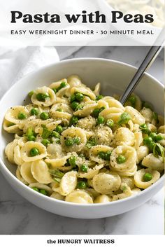 the hungry waitress's easy pasta with peas