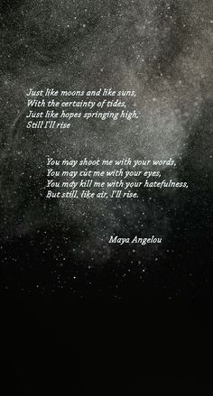 the words are written in black and white on a dark background with stars above it