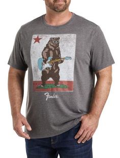 Whether your music of choice is rock and roll or romantic ballads, this ultrasoft-to-the-touch graphic T-shirt from Lucky Brand has you covered, literally! The relaxed-fit style is crafted in a polyester​ and cotton blend that allows for the freedom to move without restriction and features a bear ​and guitar graphic on the front side. The cool, casual style is sure to be a go-to-favorite - for concerts, jam sessions or just roaming around the house with the speaker volume cranked up high.​​​57​% Casual Band Logo T-shirt, Casual Tri-blend Tops With Band Logo, Bear Graphic Tee, Guitar Graphic, Bear Graphic, Nordstrom Store, The Cool, Rock And Roll, Lucky Brand